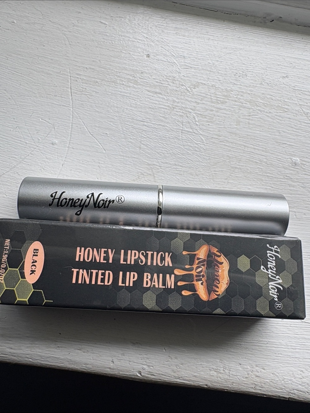 HoneyNoir Silver Honey Lipstick Tinted Lip Balm - Black